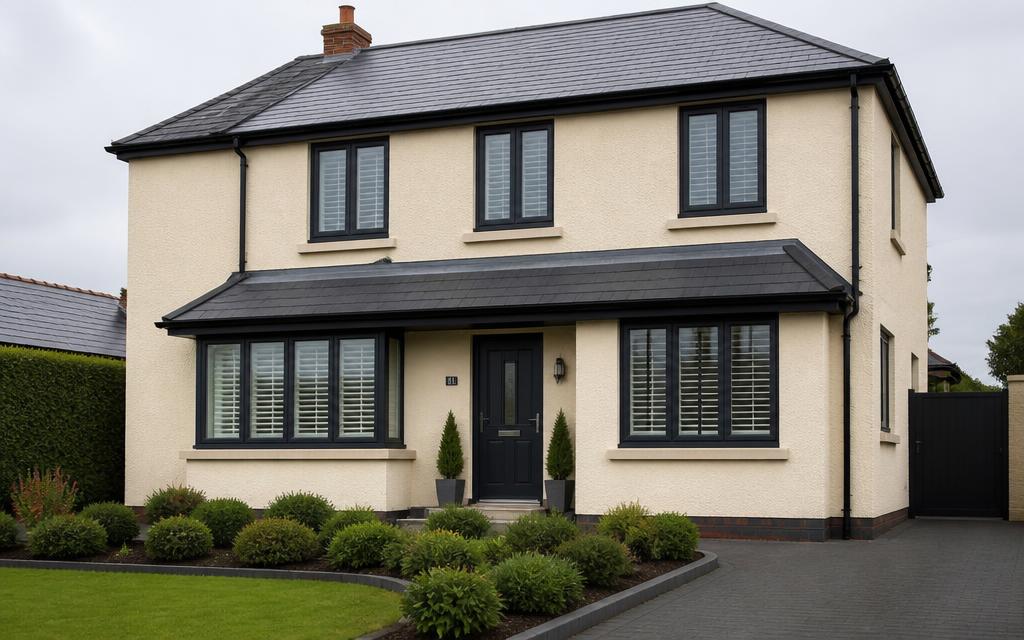 A UK house finished with a bright spray cork coating on its walls